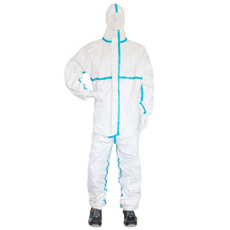 A complete set of disposable work clothes and protective clothing